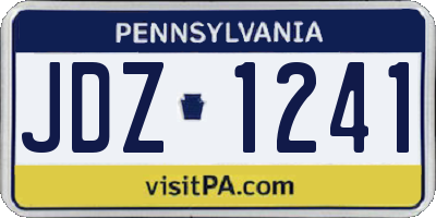 PA license plate JDZ1241