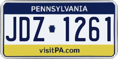 PA license plate JDZ1261