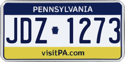 PA license plate JDZ1273