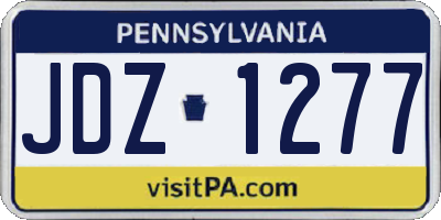 PA license plate JDZ1277