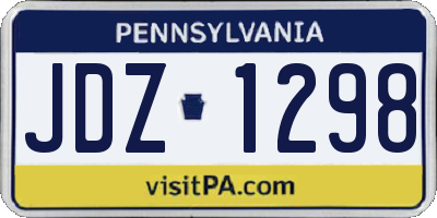 PA license plate JDZ1298