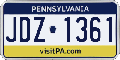 PA license plate JDZ1361