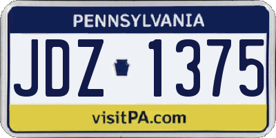 PA license plate JDZ1375