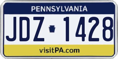 PA license plate JDZ1428