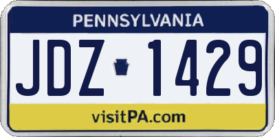 PA license plate JDZ1429