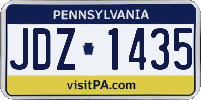 PA license plate JDZ1435