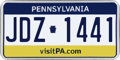 PA license plate JDZ1441