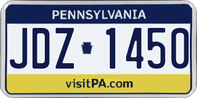 PA license plate JDZ1450