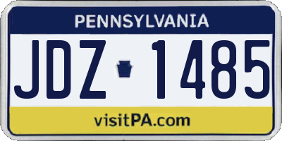PA license plate JDZ1485