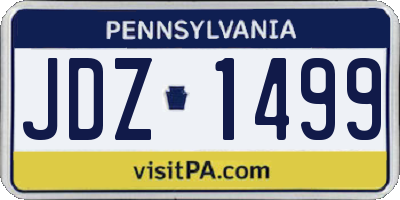 PA license plate JDZ1499