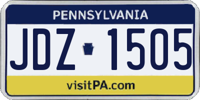 PA license plate JDZ1505