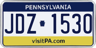 PA license plate JDZ1530