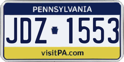 PA license plate JDZ1553