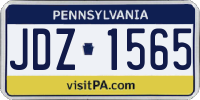 PA license plate JDZ1565