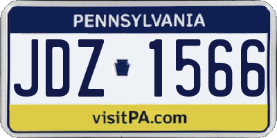 PA license plate JDZ1566