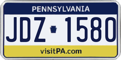 PA license plate JDZ1580