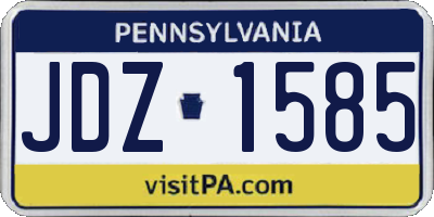 PA license plate JDZ1585