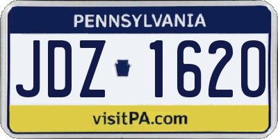 PA license plate JDZ1620