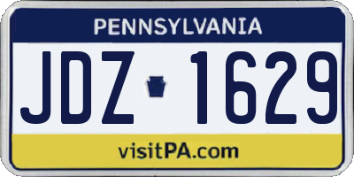 PA license plate JDZ1629