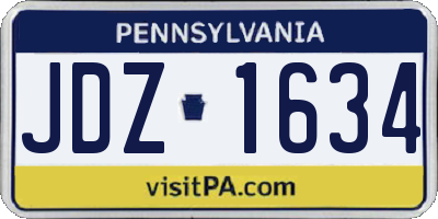 PA license plate JDZ1634