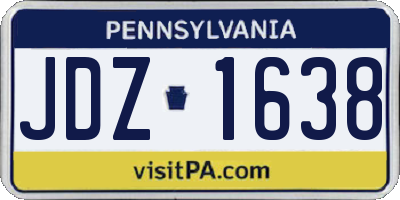 PA license plate JDZ1638