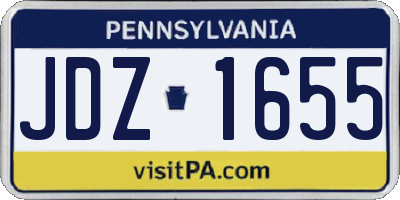 PA license plate JDZ1655