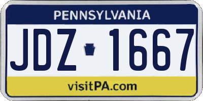 PA license plate JDZ1667