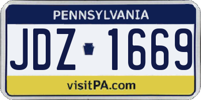 PA license plate JDZ1669