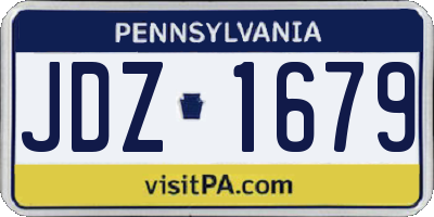 PA license plate JDZ1679