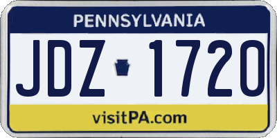 PA license plate JDZ1720