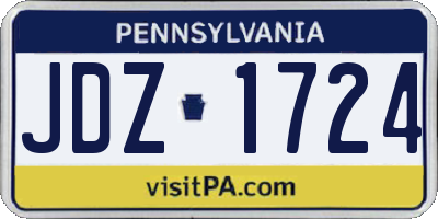 PA license plate JDZ1724