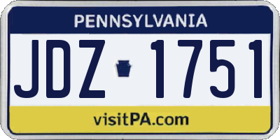 PA license plate JDZ1751