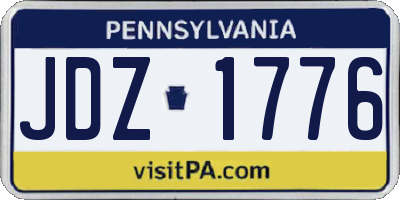 PA license plate JDZ1776