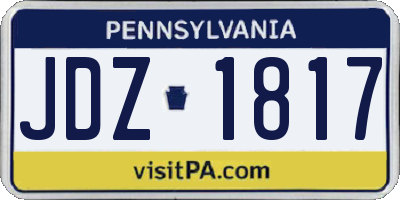PA license plate JDZ1817
