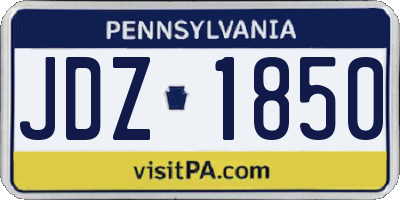 PA license plate JDZ1850