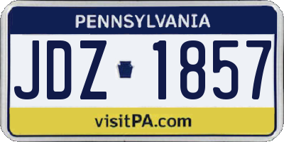 PA license plate JDZ1857