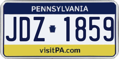 PA license plate JDZ1859