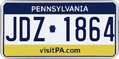 PA license plate JDZ1864