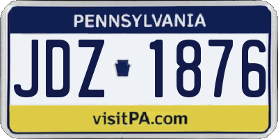 PA license plate JDZ1876