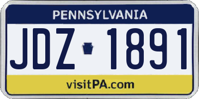 PA license plate JDZ1891