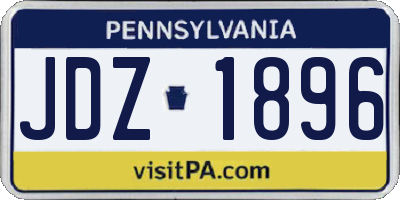PA license plate JDZ1896