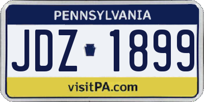 PA license plate JDZ1899