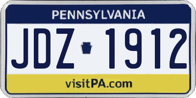 PA license plate JDZ1912