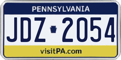 PA license plate JDZ2054