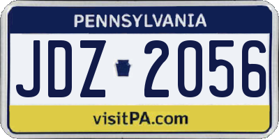 PA license plate JDZ2056