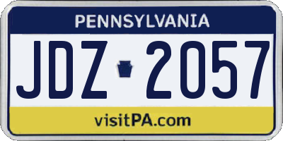 PA license plate JDZ2057
