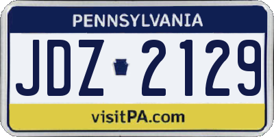 PA license plate JDZ2129