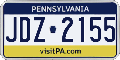 PA license plate JDZ2155