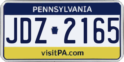 PA license plate JDZ2165