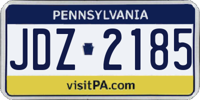 PA license plate JDZ2185